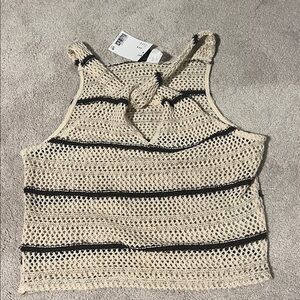 NWT size medium crochet cropped tank top with cut out